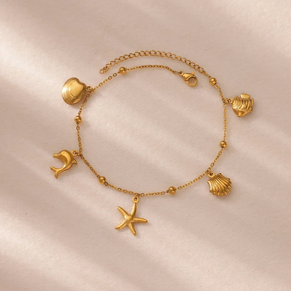 Vintage Starfish Shell Anklet