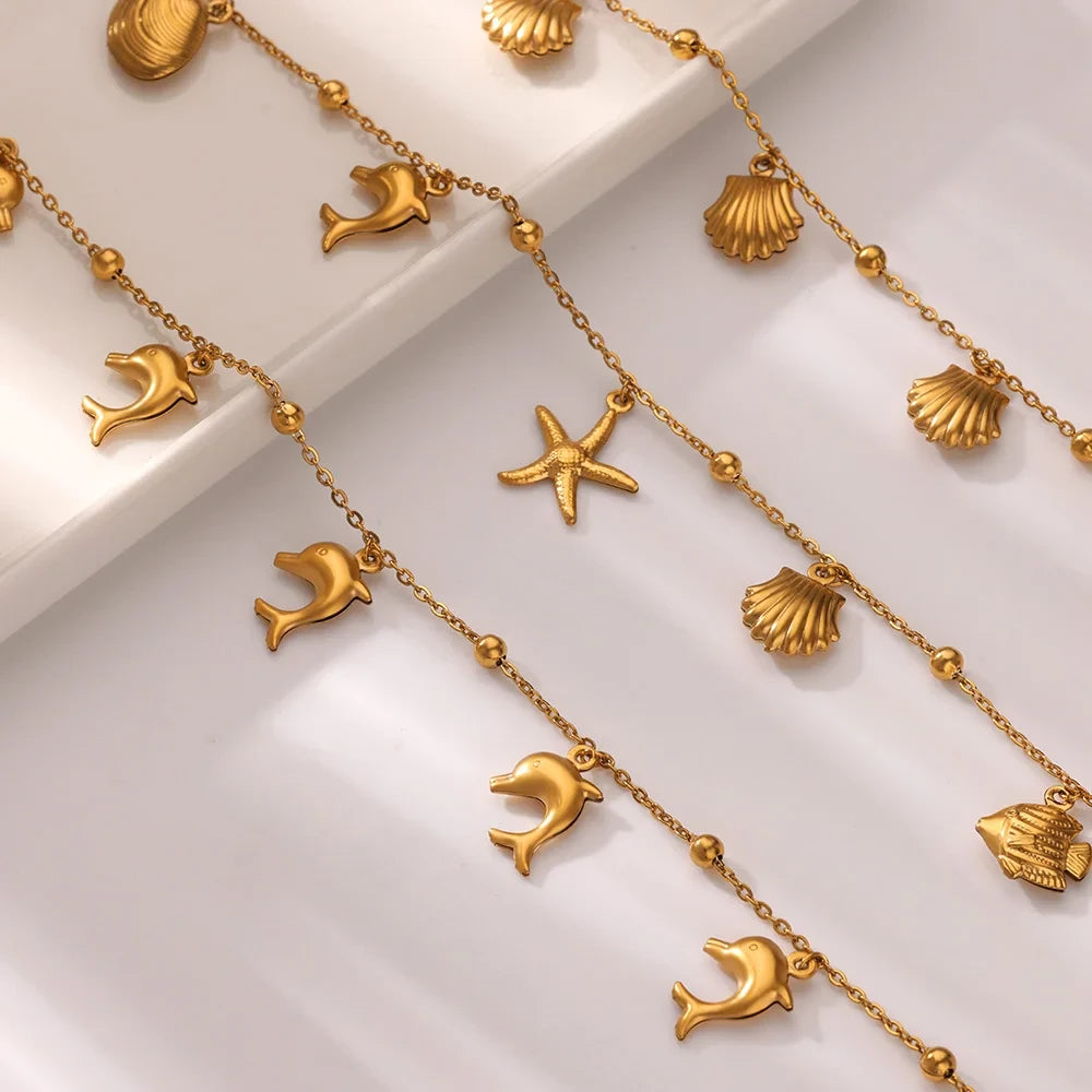 Vintage Starfish Shell Anklet