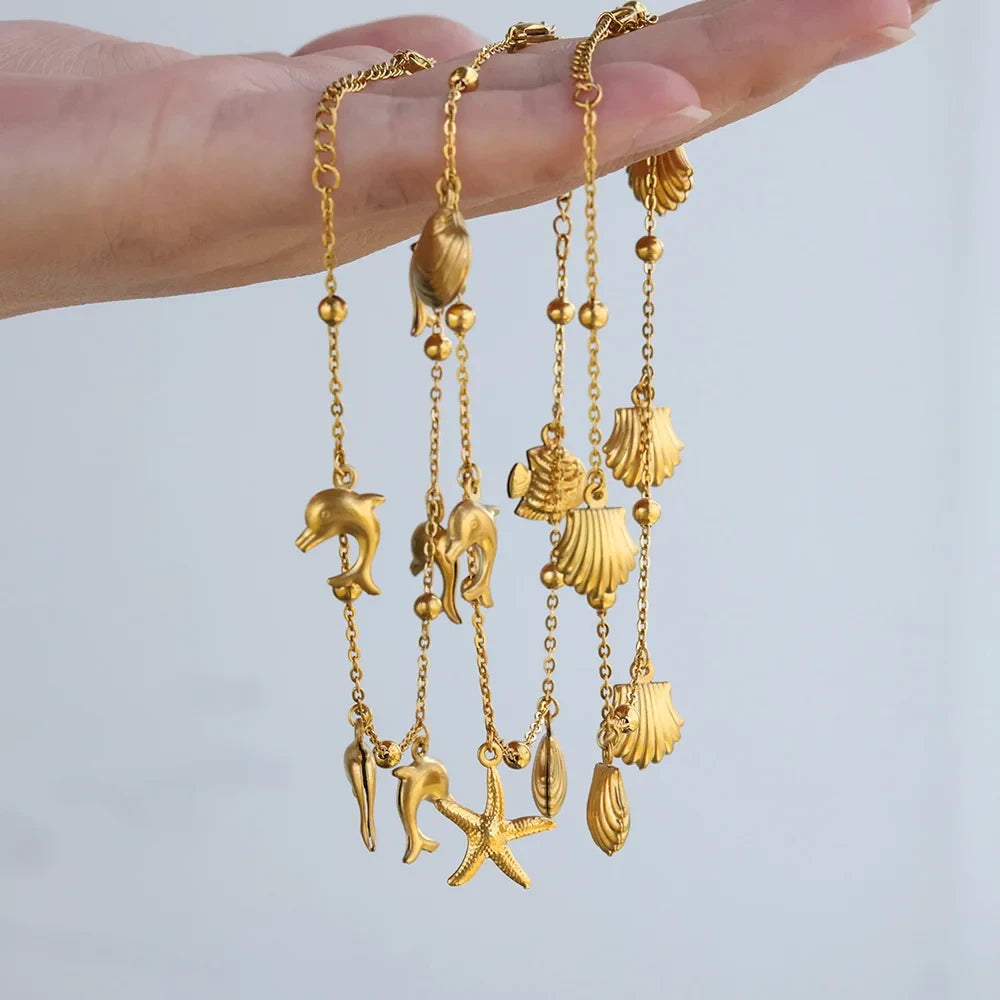 Vintage Starfish Shell Anklet